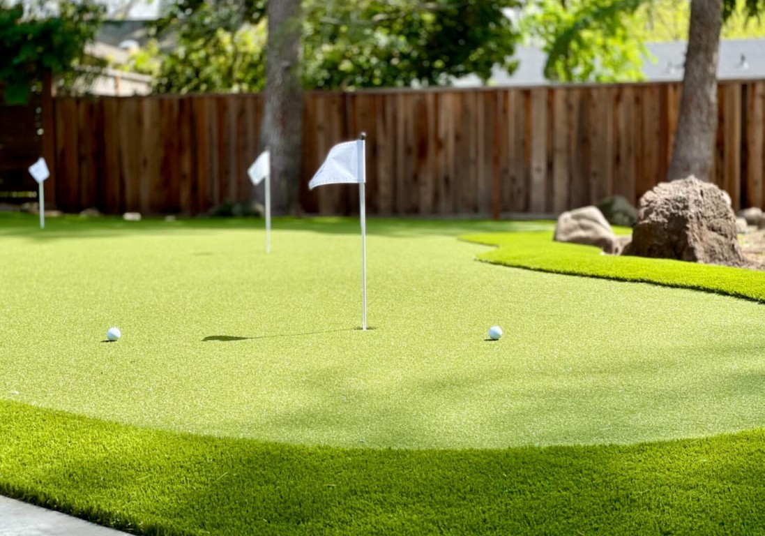 Custom backyard putting green installation in Southaven, MS